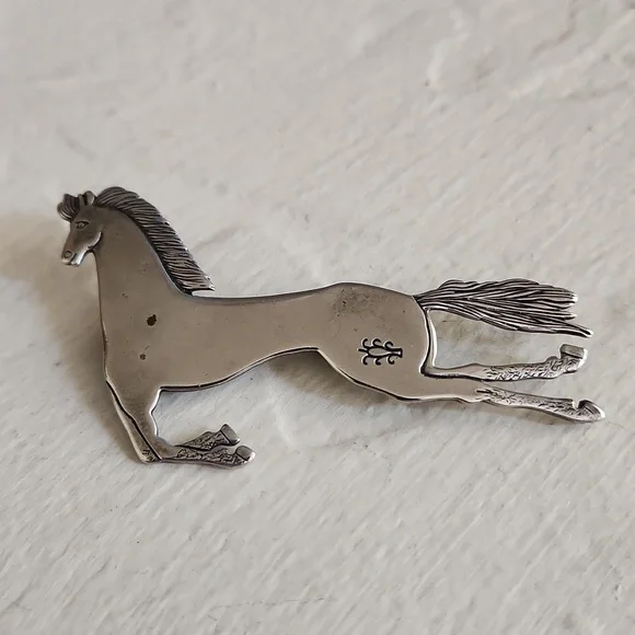 Amazing Vintage Native American Navajo Running Pony Pin by Frank Salcido 🐎♥️ - Picture 2 of 11